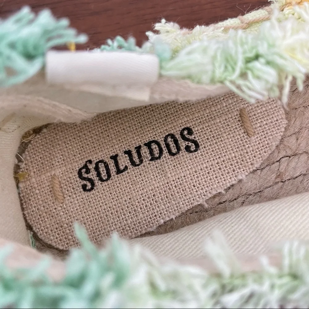 Summery Anthropologie/Soludos Ombre Smoking Slippers Sherbert Multicolor, 7.5